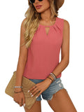 Solid Color Crew Neck Sleeveless Casual Vest