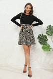 Stylish Crew Neck Leopard Print Slim-Fit Dress