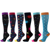 PATTERNED SPORTS LONG COMPRESSION SOCKS SET_CWMS1879