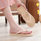 CASUAL EMBOSSED FLAT HEEL THONG SANDALS_CWSHS0719