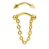 2 IN 1 DETACHABLE LIP RING TITANIUM SPIKE BALL_CWMM9590