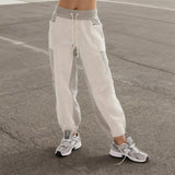 Spliced Sports Elastic Waist Guard Pants