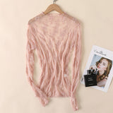 SEXY MESH BLOUSE LONG SLEEVE LACE TOP FOR WOMEN_CWTBLL3619