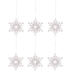 Cwmm10174_6Pcs Clear Acrylic Snowflake Christmas Ornaments