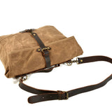 MENS OUTDOOR WAXED CANVAS SATCHEL BAG_CWAB5564