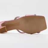 SIMPLE SQUARE TOE RHINESTONE HIGH HEEL SANDALS_CWSHS0566