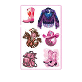 PINK COWBOY GIRL TATTOOS WATERPROOF BACHELORETTE_CWMM8383