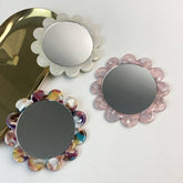 FLORAL HANDHELD ROUND MIRROR PORTABLE MAKEUP MIRROR_CWMM6390