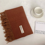 COLORBLOCK TASSEL SCARF THICK WRAP FOR STUDENTS_CWASC2281