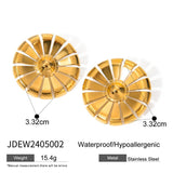 PERSONALIZED DAISY SHAPED ROUND EARRINGS_CWAJE1889