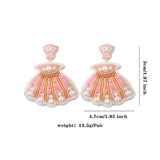 CUTE CARTOON DOLPHIN STARFISH RICE BEAD EARRINGS_CWAJE1647