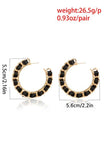 FABRIC LAYERED TRENDY HOOP EARRING_CWAJE027