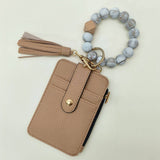 SILICONE BRACELET LEATHER WALLET TASSEL KEYCHAIN_CWAJE0659