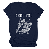 CORN LETTER PRINT TEE WOMEN S CASUAL T SHIRT_CWTTS1502