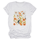 Women Summer Tee ??Flor Casual Round Neck_Cwtts1500
