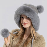 CUTE FUR BALL WARM EARMUFFS HOODIE_CWASC1133