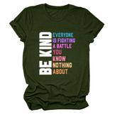 Trendy Womens Tee With Kindness Slogan