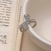ALL MATCH PEARL KNOTTED METAL OPEN RING FOR WOMEN_CWAJE3093