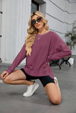 Solid-Color Round-Neck Long-Sleeved Sweatshirt