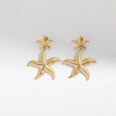 DESIGN STAINLESS STEEL SHELL STARFISH EARRINGS_CWMM5730