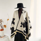 Korean Style Milk Pattern Shawl Women Thickcape_Cwocasl00091