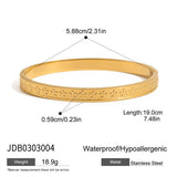 18K GOLD TITANIUM STEEL HEART ZIRCON OPEN BANGLE_CWAJE4680