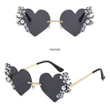 METAL RIMLESS PEARL HEART TEARS SUNGLASSES_CWASG0874