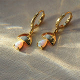 LOCK CHARM OPAL DROP EARRINGS COLORFAST JEWELRY_CWAJE5109