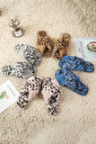 LEOPARD PATTERN CROSS FLUFFY HOME BEDROOM SLIPPERS_CWSHS0228