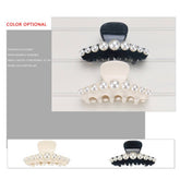 ACETATE PEARL SHARK CLIP HAIRPIN FOR BACK OF HEAD_CWAHA4250