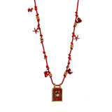 HANDMADE COTTON ROPE NECKLACE WITH SHELL CHARMS_CWMM8811