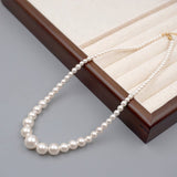 ELEGANT RETRO GRADIENT PEARL NECKLACE_CWAJE1675