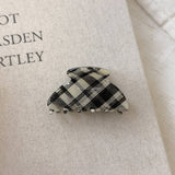 Plaid Claw Clip Retro Arc Hair Grip Accessory_Cwaha07769