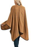 SOLID LEATHER EDGE SLIT COZY SHAWL CAPES_CWASC0002