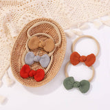 Waffle Bow Baby Headband Set Solid Colors
