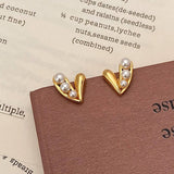 Valentines Day Heart Shaped Shell Pearl Earrings