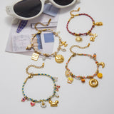 Vacation Style Pink Resin Evil Eye Bracelet