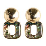 COLORFUL ABALONE PENDANT SILVER NEEDLE EARRINGS_CWMM4340