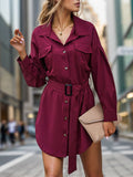 Vintage Slim Long-Sleeved Shirt Dress