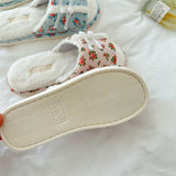 CHEONGSAM BUTTONED PLUSH OPEN TOE HOME SLIPPERS_CWMM2987