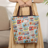 Waterproof Floral Multi-Layer Canvas Shoulder Bag_Cuab0189