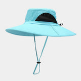 NYLON QUICK DRY WIDE BRIM SUN HAT FOR HIKING_CWAH3893