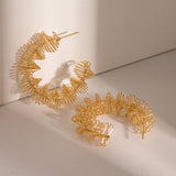 SIMPLE TWISTED SPRING C SHAPED EARRINGS_CWAHA0916