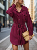 Vintage Slim Long-Sleeved Shirt Dress