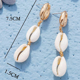 BEACH RESORT STYLE SHELL BEADED EARRINGS_CWAJE1554