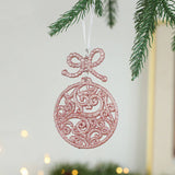PLASTIC PINK GOLD GLITTER XMAS TREE HANGING DECOR_CWMM9762