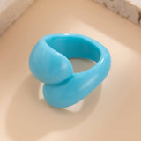 FASHION IRREGULAR DOUBLE WATER DROP PLASTIC RING_CWMM3233