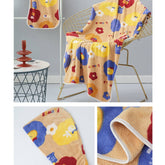 CORAL FLEECE PRINTED SHOWER CAP TOWEL BATH TOWEL_CWMM2326