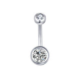 BUTTERFLY HEART BELLY BUTTON RING ZIRCON GEM_CWMM9182