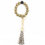 TASSEL LATTICE WOODEN BEAD KEYCHAIN_CWMM1325